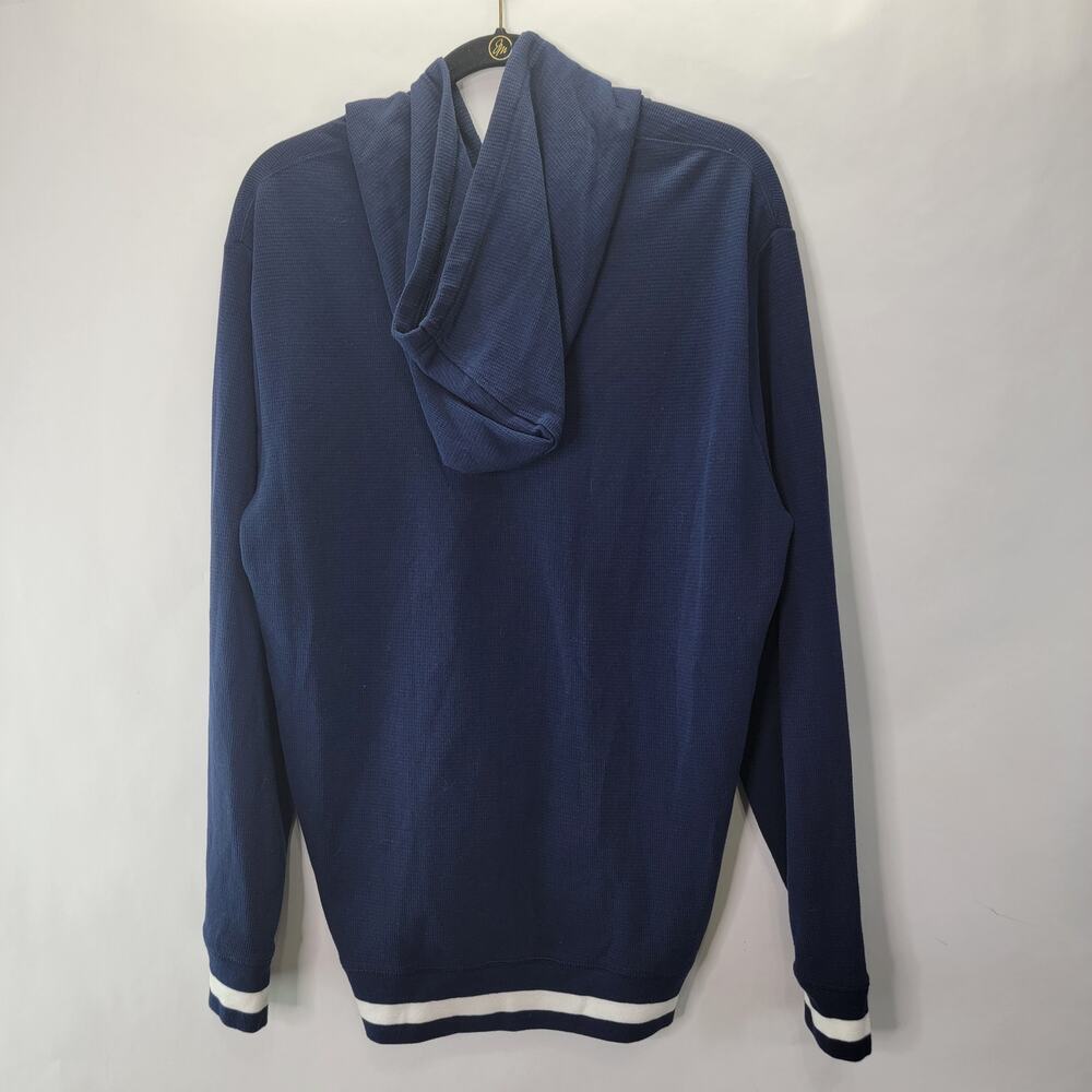 Ralph Lauren Ribbed Navy Blue Hoodie Pullover Sleepwear Sweater Large - Picture 2 of 4